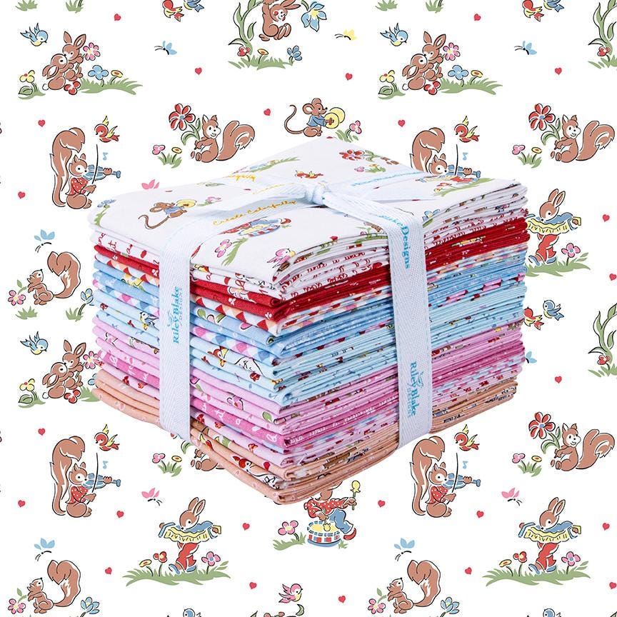 This Fat Quarter precut bundle includes 21 pieces from the Love Notes collection by Lindsay Wilkes of the Cottage Mama for Riley Blake Designs. 18"x22"
100% cotton