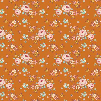 Pattern Gracie Ginger: A small-patterned, ginger-based print designed for delicate patchwork from The Tilda Creating Memories Autumn collection (part of the Seasonal Basics range) features 16 small-patterned fabrics in warm tones of ginger, saffron, brown, and rust, with touches of blue-grey and khaki. Designed by Tone Finnanger, the collection blends 9 printed and 7 woven cotton designs—including dainty florals, delicate stripes, and timeless plaids—ideal for quilting, softies, and  crafting.