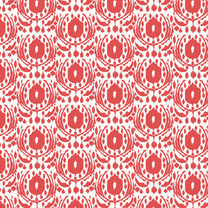 This pattern is ikat red from The Jubilant fabric collection, which is a summer-theme inspired by outdoor picnics and vintage celebration. Collection offers color of navy, red, blue, sand, cream with patterns Bold Florals: Inspired by summer gardens and vintage charm. Classic Gingham: Traditional checked patterns suitable for picnic-themed projects. Sweet Cherries: Playful fruit motifs that emphasize the summer theme. Dots and Spots: Geometric accents to complement the larger focal prints.