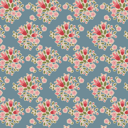 Pattern Lulu Blue (130123/1.5.5): A charming, tiny ditsy floral pattern in blue from The Tilda "Creating Memories" Summer & Ocean Blues collection is designed by Tone Finnanger, featuring a curated selection of 16 fabrics (a mix of prints and wovens) inspired by the sea and summer days. The collection emphasizes blues, white, and hints of ginger/saffron, characterized by small-scale designs like ditsy flowers, stripes, and dots.