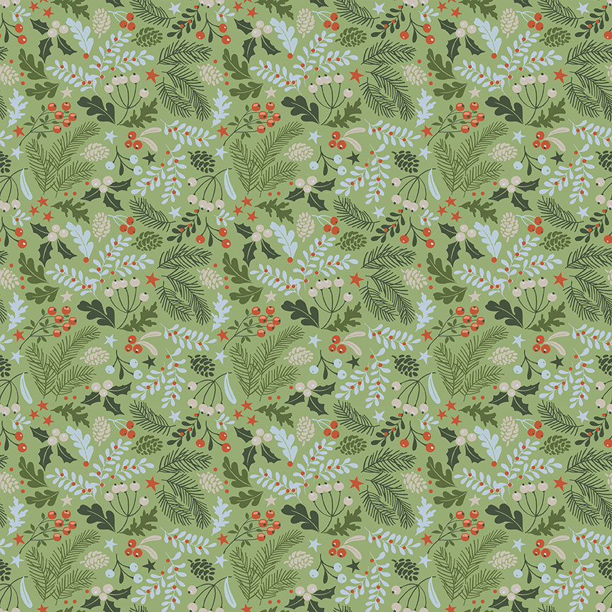 Pattern Berries green from the Santa's Tree Farm collection