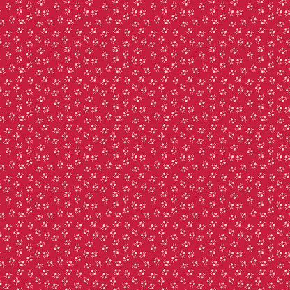 Pattern Corsage (Jazzberry): A larger-scale floral print that acts as a focal pattern. Fabric pattern is from The Berry & Sage fabric collection by Lori Holt for Riley Blake Designs which is a vintage-inspired line  characterized by a color palette of coral, tea rose, cherry, alpine, latte, and sage. The collection features a mix of delicate florals, calicos, geometrics, and plaids.