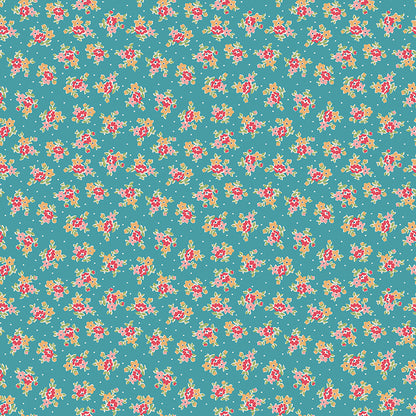 Pattern Bouquet Raindrop from The Farmer’s Daughter collection, designed by Lori Holt of Bee in My Bonnet for Riley Blake Designs, is a nostalgic and charming celebration of rural farm life. Inspired by Lori Holt’s family heritage, this 100% premium cotton collection evokes memories of simple times with a vibrant, vintage-inspired aesthetic