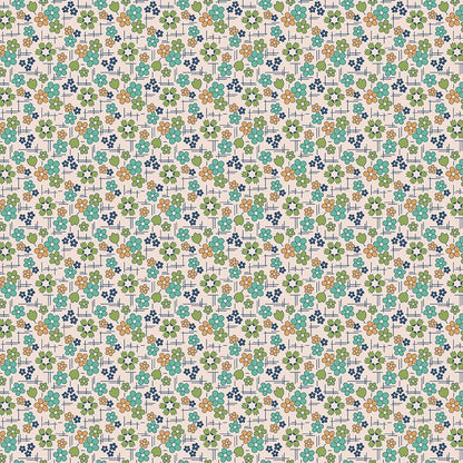 Pattern Daisy Sea Glass from The Farmer’s Daughter collection, designed by Lori Holt of Bee in My Bonnet for Riley Blake Designs, is a nostalgic and charming celebration of rural farm life. Inspired by Lori Holt’s family heritage, this 100% premium cotton collection evokes memories of simple times with a vibrant, vintage-inspired aesthetic.