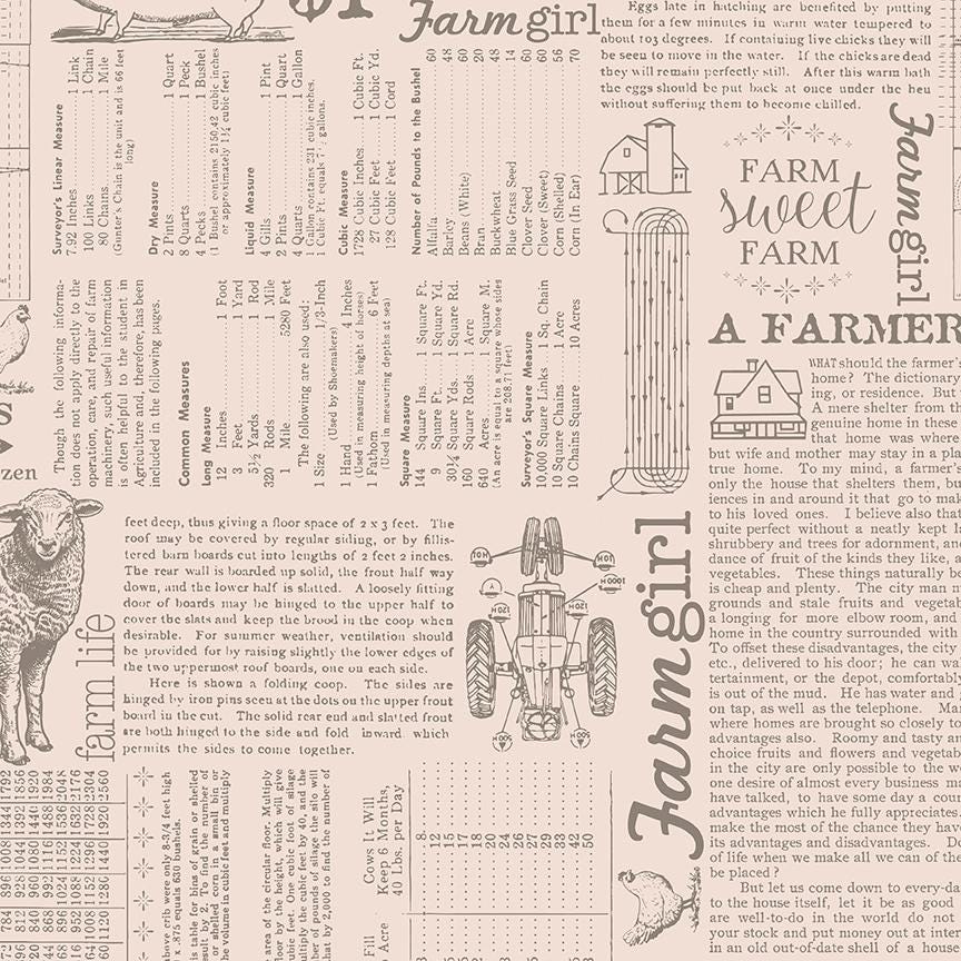 Pattern Farm Life Rustic from The Farmer’s Daughter collection, designed by Lori Holt of Bee in My Bonnet for Riley Blake Designs, is a nostalgic and charming celebration of rural farm life. Inspired by Lori Holt’s family heritage, this 100% premium cotton collection evokes memories of simple times with a vibrant, vintage-inspired aesthetic.