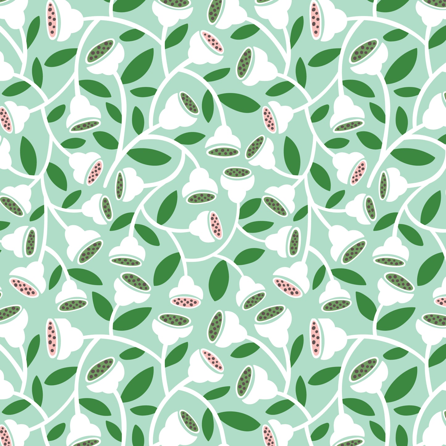 Pattern Floret: A delicate, smaller-scale floral design from The Gardening Girl fabric collection by Hang Tight Studio for Cloud9 Fabrics is a 16-piece, 100% organic cotton collection inspired by springtime, blooming flowers, and the joy of gardening. The collection features a modern-yet-timeless aesthetic in a refreshing palette of coral, green, grey, and white.