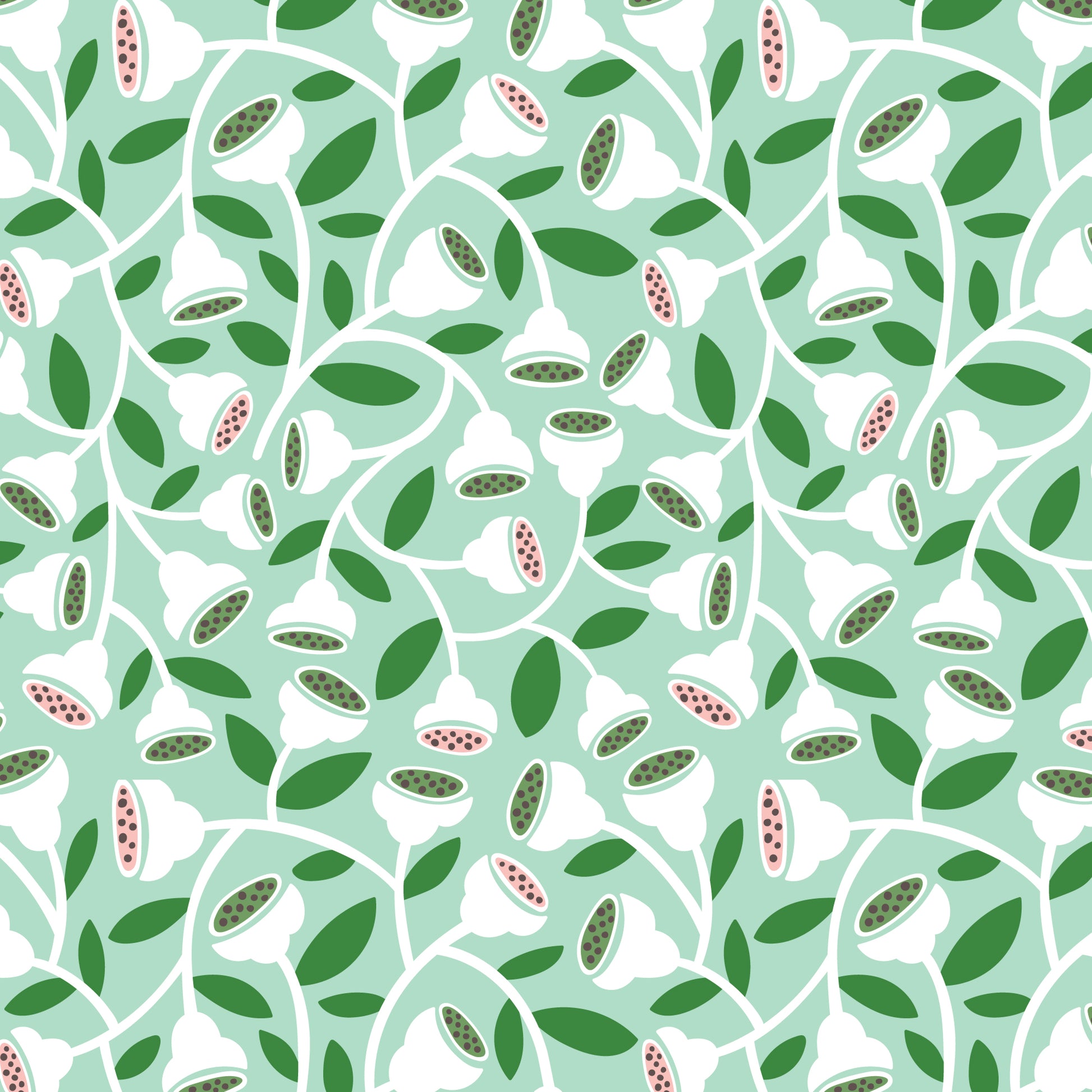 Pattern Floret: A delicate, smaller-scale floral design from The Gardening Girl fabric collection by Hang Tight Studio for Cloud9 Fabrics is a 16-piece, 100% organic cotton collection inspired by springtime, blooming flowers, and the joy of gardening. The collection features a modern-yet-timeless aesthetic in a refreshing palette of coral, green, grey, and white.