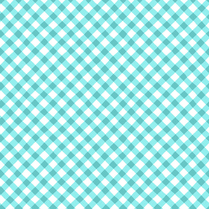 Pattern Classic Gingham in green, yellow, blue and red from The Sippin' on Sunshine collection by Kimberbell for Maywood Studio celebrates summer with playful picnic and warm-weather motifs. This collection features bright citrus slices, refreshing drinks, gingham checks, and ditsy florals across a vibrant palette of sky blue, lemon yellow, pink, and red.