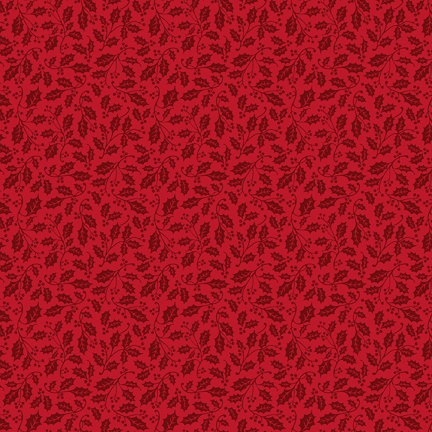 Pattern Holly Red from the Poinsettias at Christmas collection, designed by Jennifer Bosworth for Riley Blake Designs, is a gorgeous holiday fabric line. It blends traditional Christmas motifs with elegant, shimmering gold metallic foil accents. The 100% cotton fabrics are perfect for heirloom-style holiday quilts, tree skirts, stockings, table runners and so much more.