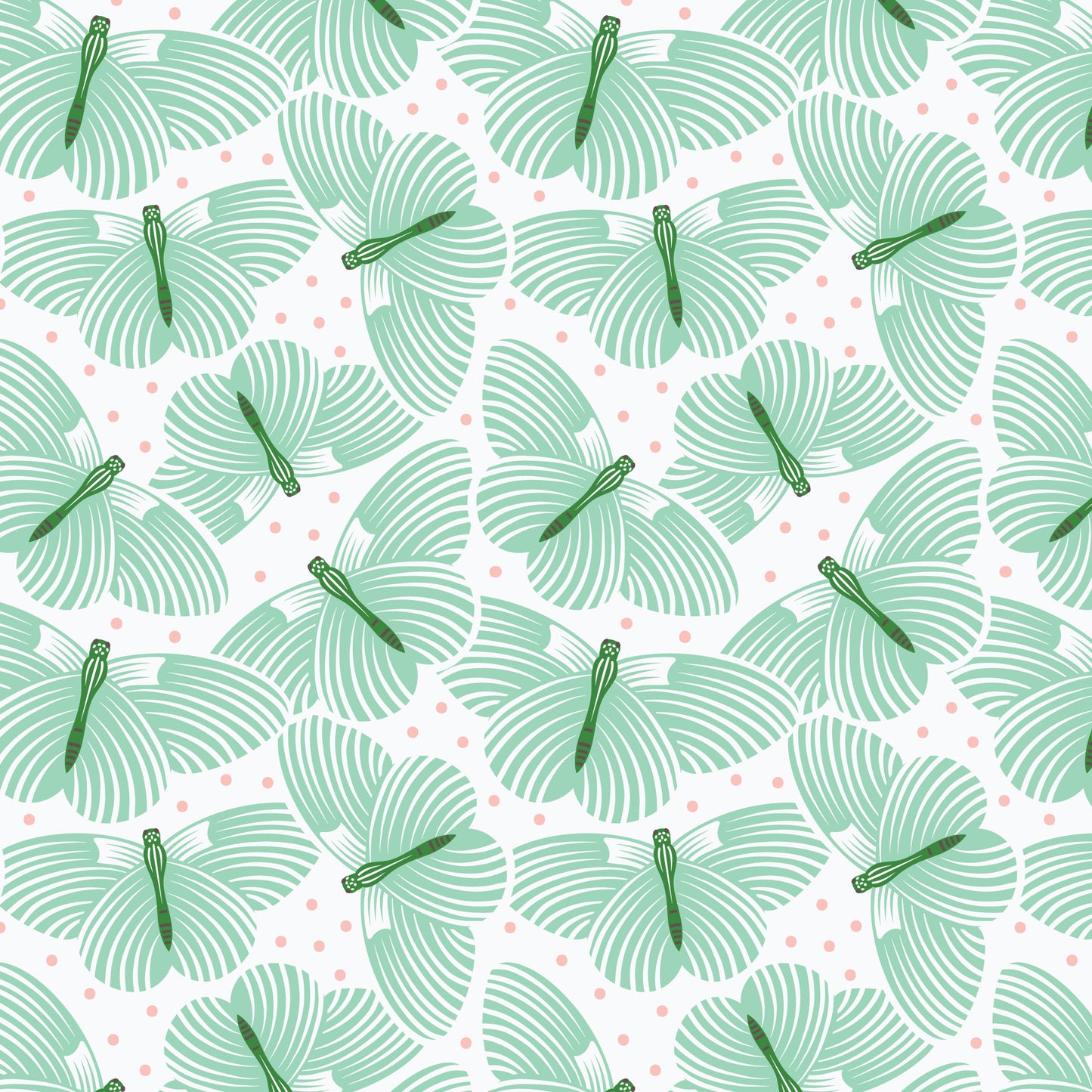 Pattern In Flight (backgrounds in Turquoise, Coral, & Gray): A playful pattern showcasing butterflies fluttering amongst foliage from The Gardening Girl fabric collection by Hang Tight Studio for Cloud9 Fabrics is a 16-piece, 100% organic cotton collection inspired by springtime, blooming flowers, and the joy of gardening. The collection features a modern-yet-timeless aesthetic in a refreshing palette of coral, green, grey, and white.
