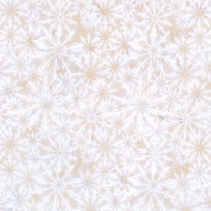 Pattern Oatmeal from The Expressions Batiks - Ink & Nectar collection by Riley Blake Designs features authentic hand-dyed fabrics with double tjap designs. Known for their sophisticated texture, these cotton and rayon prints incorporate small pops of color over diverse background shades. These patterns frequently combine overlapping organic motifs like florals, leaves, and abstract line work onto these base colors.