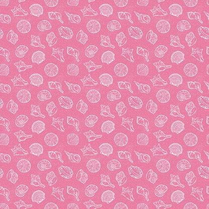 Pattern Shells Pink from The Reef fabric collection by Corinne Wells for Riley Blake Designs features a vibrant, ocean-inspired theme perfect for quilting, apparel, and home decor. It showcases playful marine life in a coastal palette of breezy blues, deep teals, soft pinks, and powder hues.