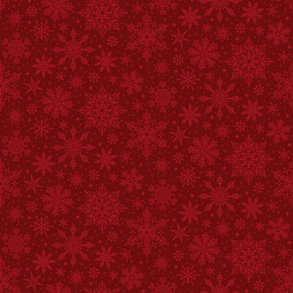 Pattern Snowflakes Red Foil from the Poinsettias at Christmas collection, designed by Jennifer Bosworth for Riley Blake Designs, is a gorgeous holiday fabric line. It blends traditional Christmas motifs with elegant, shimmering gold metallic foil accents. The 100% cotton fabrics are perfect for heirloom-style holiday quilts, tree skirts, stockings, table runners and so much more.