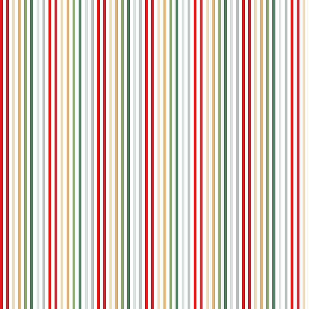 Pattern Stripes multi colored from The Guess How Much I Love You 2026 fabric collection by Anita Jeram for Clothworks Fabrics features a cozy, Christmas-themed holiday twist. It centers around Big Nutbrown Hare and Little Nutbrown Hare. The collection includes holiday motifs like bunny-snowmen, mistletoe, holly, and winter scenes.