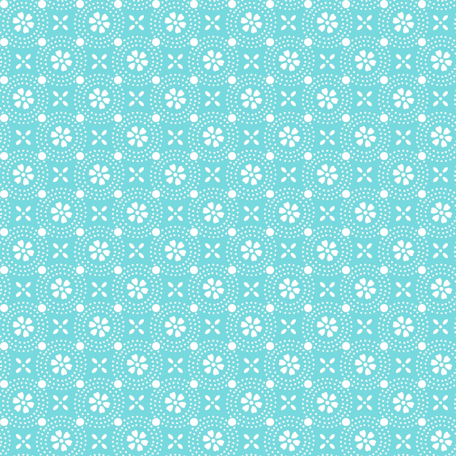 Pattern Stylized Florals: A sharp, geometric rendering of stylized blossoms from The Sippin' on Sunshine collection by Kimberbell for Maywood Studio celebrates summer with playful picnic and warm-weather motifs. This collection features bright citrus slices, refreshing drinks, gingham checks, and ditsy florals across a vibrant palette of sky blue, lemon yellow, pink, and red.