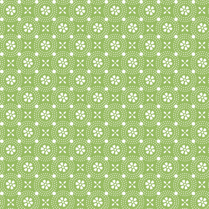 Pattern Stylized Florals: A sharp, geometric rendering of stylized blossoms from The Sippin' on Sunshine collection by Kimberbell for Maywood Studio celebrates summer with playful picnic and warm-weather motifs. This collection features bright citrus slices, refreshing drinks, gingham checks, and ditsy florals across a vibrant palette of sky blue, lemon yellow, pink, and red.