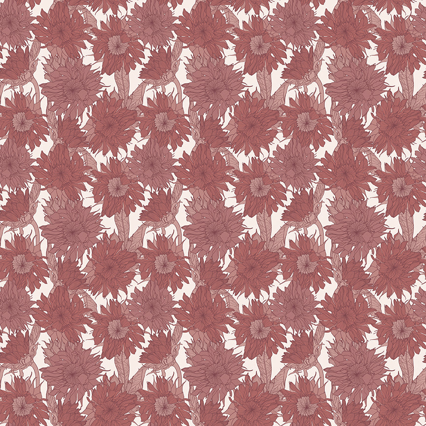 Pattern Sunflowers Dusty rose from the Evening on the Prairie for riley Blake designs