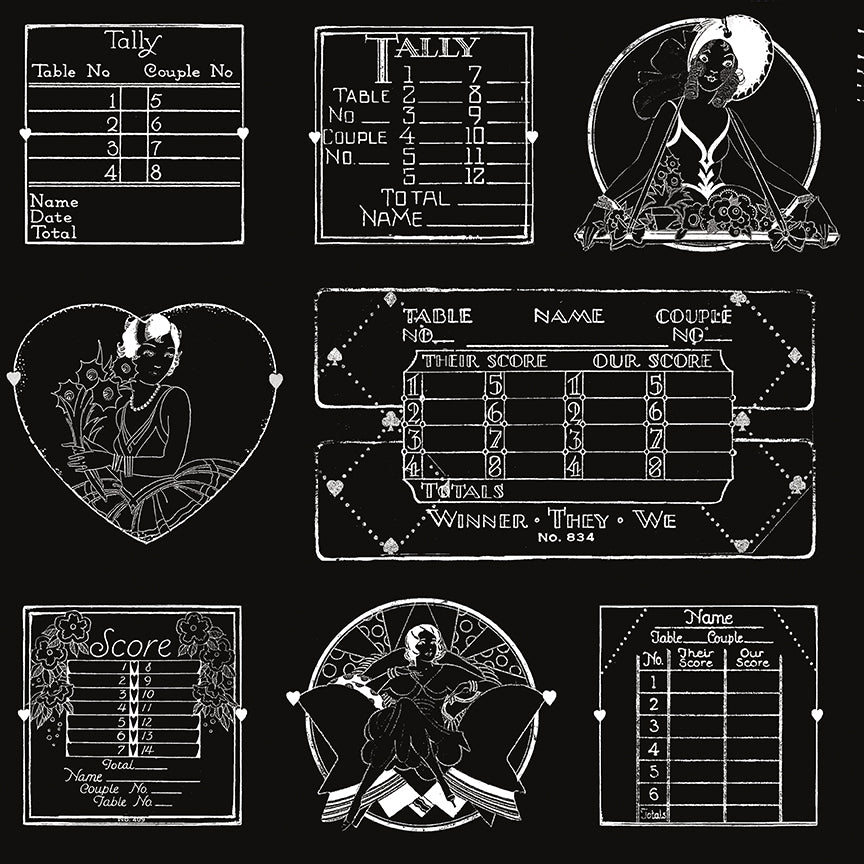 Pattern Take Heart Tally Card black Take heart Collection