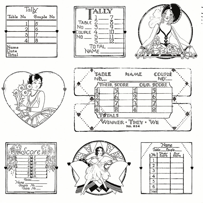 Pattern Take Heart Tally Card black Take heart Collection
