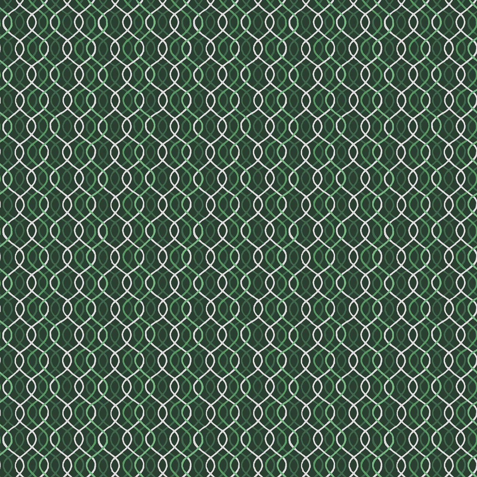 Pattern Wavy Lines / Texture Print: A versatile tonal coordinate featuring layered, wavy lines combined with tiny metallic dots, Background Colors: Snow White, rich Red, and Green, with multi-colored metallic waves from The Merry Mix collection by Maywood Studio featuring a classic Christmas color palette of snow white, berry red, and holly green. It is characterized by nostalgic holiday motifs, prancing reindeer, and florals, all elevated with shimmering metallic gold and silver accent