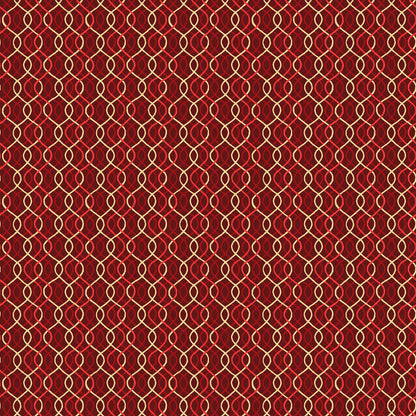 Pattern Wavy Lines / Texture Print: A versatile tonal coordinate featuring layered, wavy lines combined with tiny metallic dots, Background Colors: Snow White, rich Red, and Green, with multi-colored metallic waves from The Merry Mix collection by Maywood Studio featuring a classic Christmas color palette of snow white, berry red, and holly green. It is characterized by nostalgic holiday motifs, prancing reindeer, and florals, all elevated with shimmering metallic gold and silver accent