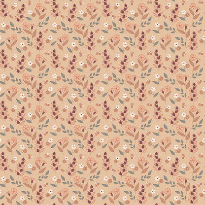 Pattern autumn floral beige from the Evening on the Prairie for riley Blake designs