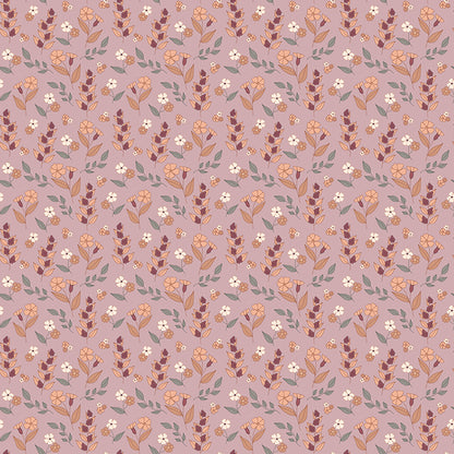 Pattern autumn floral mauve from the Evening on the Prairie for riley Blake designs