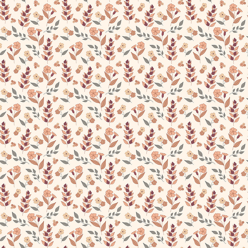 Pattern autumn floral white from the Evening on the Prairie for riley Blake designs