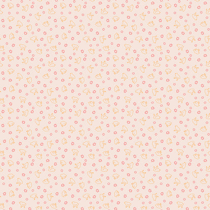 Pattern baby Chicks Coral from The Farmer’s Daughter collection, designed by Lori Holt of Bee in My Bonnet for Riley Blake Designs, is a nostalgic and charming celebration of rural farm life. Inspired by Lori Holt’s family heritage, this 100% premium cotton collection evokes memories of simple times with a vibrant, vintage-inspired aesthetic