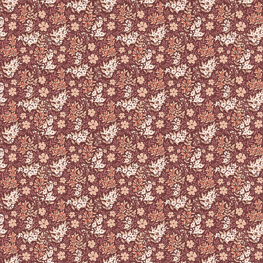 Pattern ditsy floral marsala from the Evening on the Prairie for riley Blake designs
