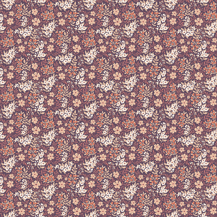 Pattern_ditsy floral purple from the Evening on the prairie collection for riley blake designs