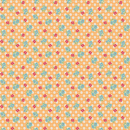 Pattern feedsack Marigold from The Farmer’s Daughter collection, designed by Lori Holt of Bee in My Bonnet for Riley Blake Designs, is a nostalgic and charming celebration of rural farm life. Inspired by Lori Holt’s family heritage, this 100% premium cotton collection evokes memories of simple times with a vibrant, vintage-inspired aesthetic