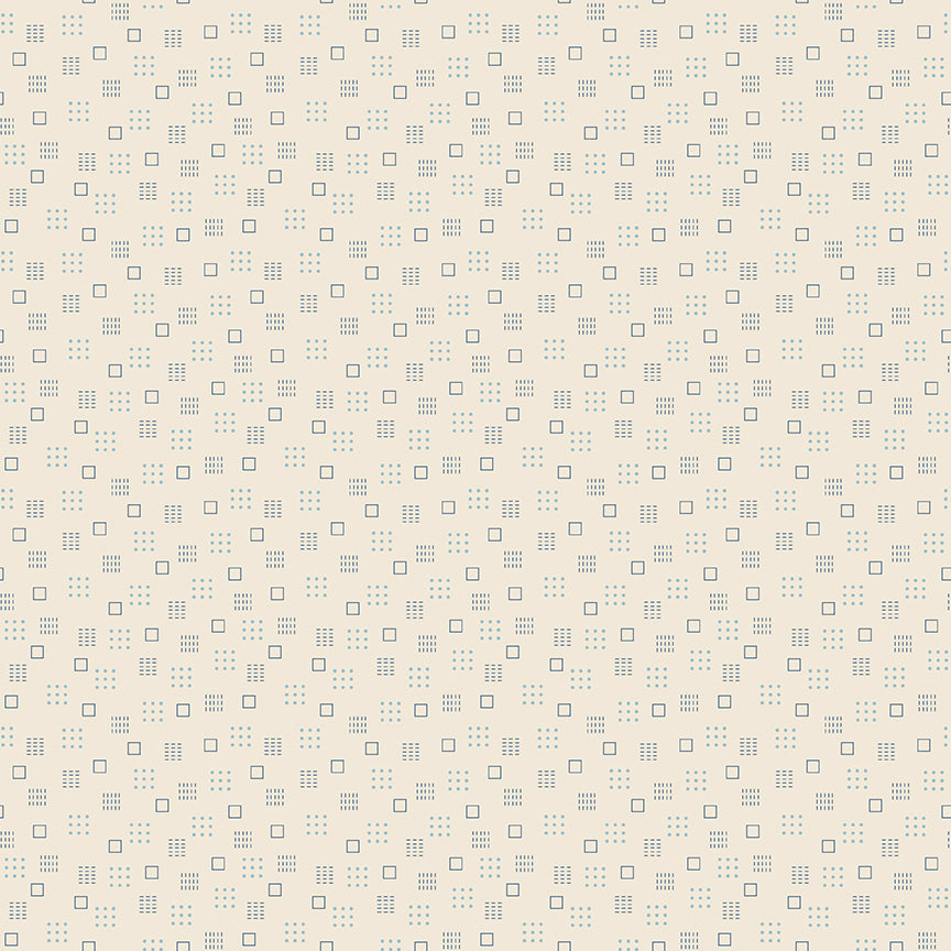Pattern from the Denim &  Daisy collection by Lori Holt of Bee in my Bonnet for Riley Blake Designs. The collection pairs classic denim blues with cheerful daisy yellows, warm mustard golds and soft creamy / white backgrounds. It blends vintage-inspired ditsy florals, geometric prints, checks, and true woven denim yardage.