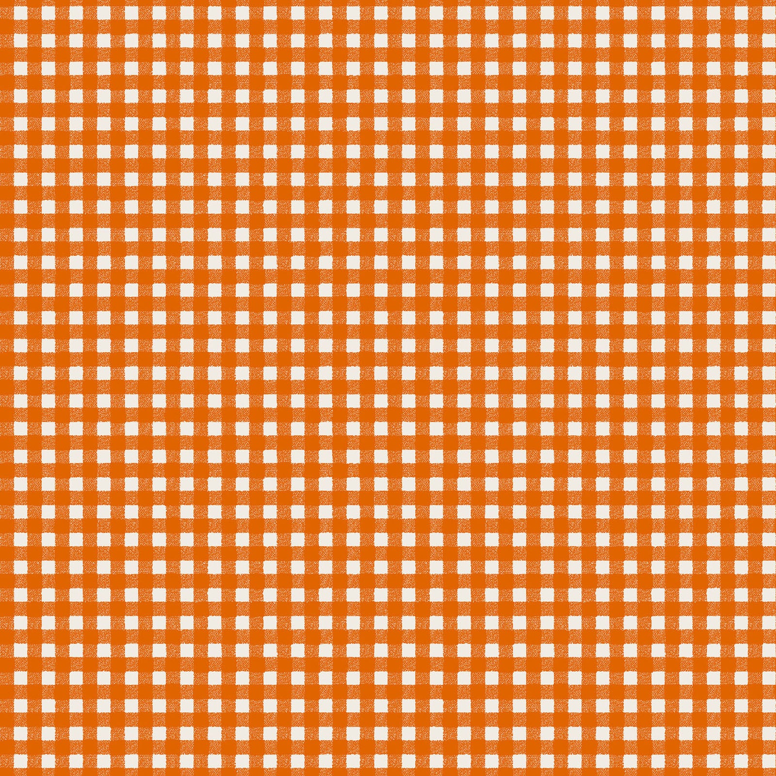 Pattern from the Pumpkin Grove fabric Collection Classic Gingham: A timeless rustic plaid coordinate. Backgrounds: Available in Black, Orange, and Cream.  The Collection by Maywood Studio is a rustic, farmhouse-inspired Halloween line featuring sophisticated seasonal palette and includes22 patterns characterized by textured backgrounds and classic spooky motifs