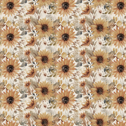 Pattern sunflowers cream  from the Evening on the prairie collection for riley blake designs