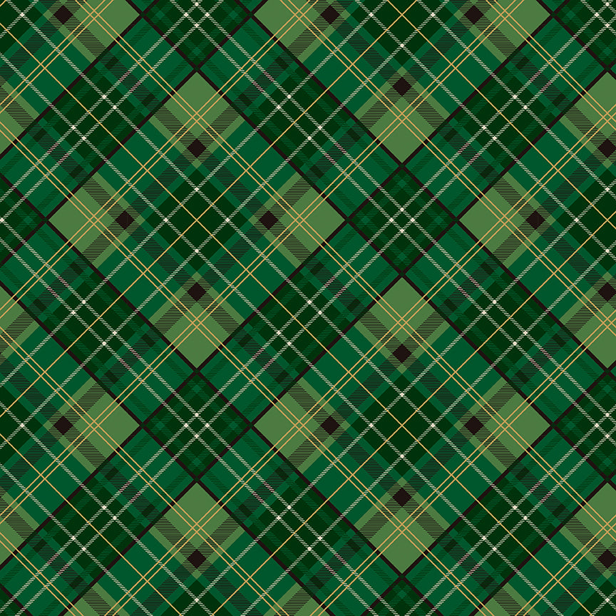 Patterns Plaid Red Green and Multi Foils from the Poinsettias at Christmas collection, designed by Jennifer Bosworth for Riley Blake Designs, is a gorgeous holiday fabric line. It blends traditional Christmas motifs with elegant, shimmering gold metallic foil accents. The 100% cotton fabrics are perfect for heirloom-style holiday quilts, tree skirts, stockings, table runners and so much more.