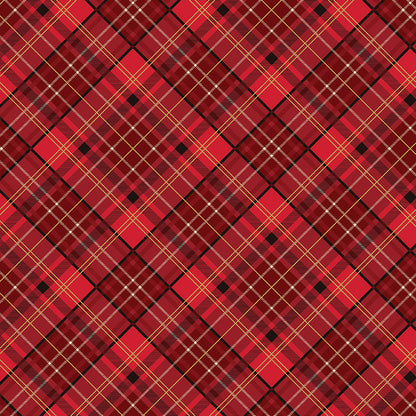 Patterns Plaid Red Green and Multi Foils from the Poinsettias at Christmas collection, designed by Jennifer Bosworth for Riley Blake Designs, is a gorgeous holiday fabric line. It blends traditional Christmas motifs with elegant, shimmering gold metallic foil accents. The 100% cotton fabrics are perfect for heirloom-style holiday quilts, tree skirts, stockings, table runners and so much more.