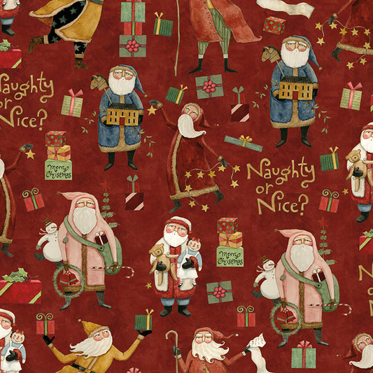 Patterns from the naughty or nice christmas fabric collection