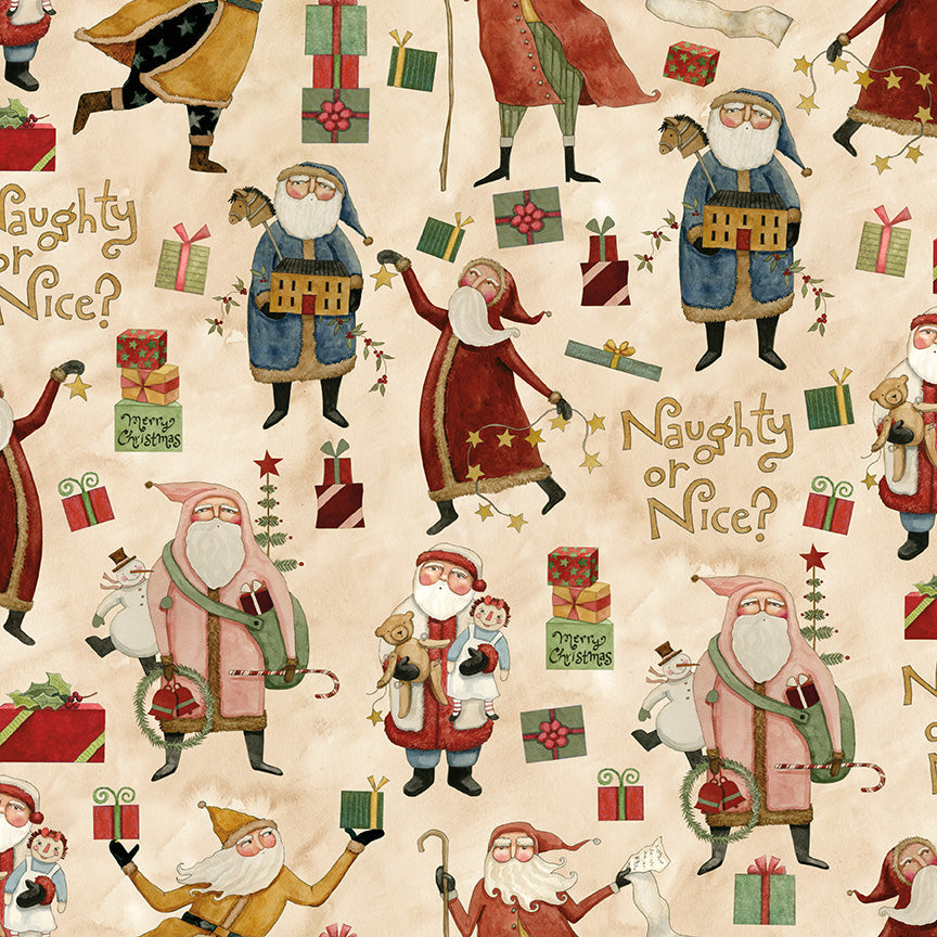 Patterns from the naughty or nice christmas fabric collection
