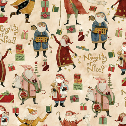 Patterns from the naughty or nice christmas fabric collection
