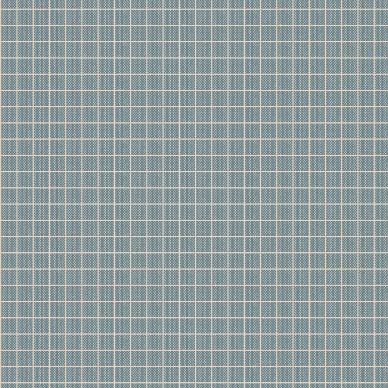 Plaid stone pattern stone colored strip with blue background rom The Tilda Creating Memories Autumn collection (part of the Seasonal Basics range) features 16 small-patterned fabrics in warm tones of ginger, saffron, brown, and rust, with touches of blue-grey and khaki. Designed by Tone Finnanger, the collection blends 9 printed and 7 woven cotton designs—including dainty florals, delicate stripes, and timeless plaids—ideal for quilting, softies, and  crafting.