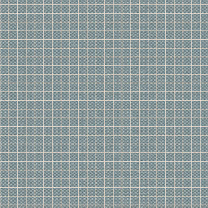 Plaid stone pattern stone colored strip with blue background rom The Tilda Creating Memories Autumn collection (part of the Seasonal Basics range) features 16 small-patterned fabrics in warm tones of ginger, saffron, brown, and rust, with touches of blue-grey and khaki. Designed by Tone Finnanger, the collection blends 9 printed and 7 woven cotton designs—including dainty florals, delicate stripes, and timeless plaids—ideal for quilting, softies, and  crafting.