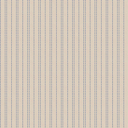 Pattern Seamstripe Blue (160060/1.5.9): A textured woven fabric with a subtle stripe effect, perfect for adding rustic charm from The Tilda "Creating Memories" Summer & Ocean Blues collection is designed by Tone Finnanger, featuring a curated selection of 16 fabrics (a mix of prints and wovens) inspired by the sea and summer days. The collection emphasizes blues, white, and hints of ginger/saffron, characterized by small-scale designs like ditsy flowers, stripes, and dots.