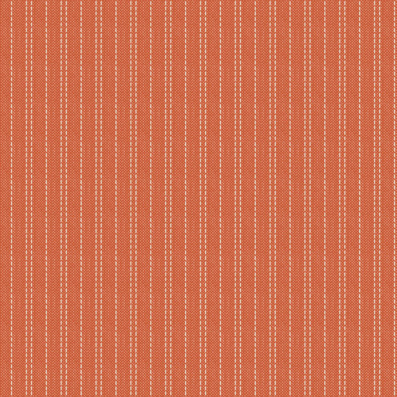 Pattern Woven Seamstripe Ginger: A woven fabric featuring tiny, delicate stripes (ticking-style) in ginger from The Tilda Creating Memories Autumn collection (part of the Seasonal Basics range) features 16 small-patterned fabrics in warm tones of ginger, saffron, brown, and rust, with touches of blue-grey and khaki. Designed by Tone Finnanger, the collection blends 9 printed and 7 woven cotton designs—including dainty florals, delicate stripes, and timeless plaids—ideal for quilting, softies, and  crafting.