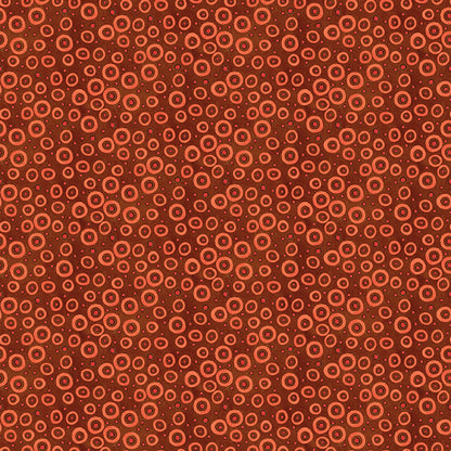 Fabric pattern Spooky Polka Dots (Black, Gray, Rusty Oak): A coordinating small-scale dot print  from The Spooky fabric collection by Teresa Kogut for Riley Blake Designs  is a whimsical, folk-art-inspired Halloween line featuring ghosts, cats, pumpkins, and a haunted aesthetic in a palette of tombstone gray, rusty oak, green, black, and orange.