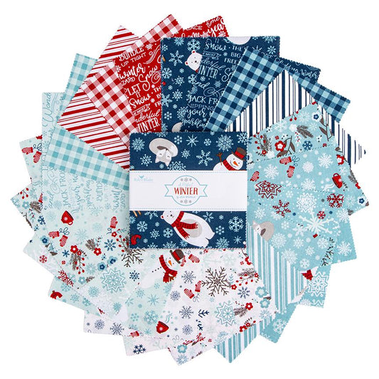 The A Perfect Winter collection by Lori Whitlock for Riley Blake Designs is a festive seasonal line. It features a cozy palette of icy blues, powder white, and rich red. This collection is perfect for winter projects, quilts, apparel, and home decor.