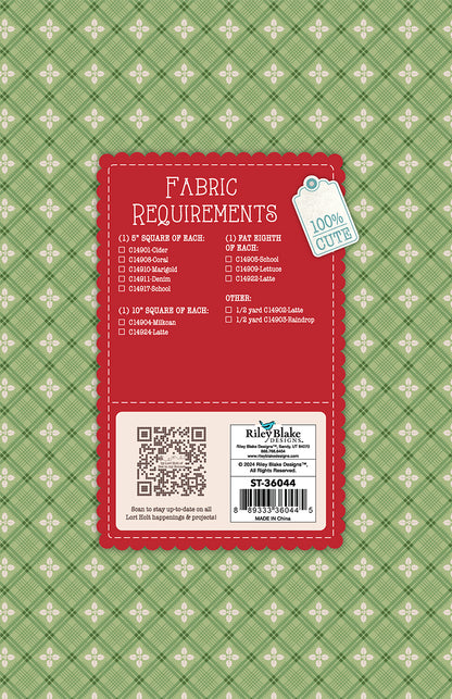 The Home Town Holiday Quilt Seeds™ Patterns by Lori Holt of Bee in my Bonnet is a pattern series for 6 different stocking quilt blocks. Each seed packet has instructions to make 1 block – all you have to do is add fabric. A paper pattern is included in each packet. No templates are required. Each block finishes at 22" x 40" and uses traditional piecing techniques.  Tutorial available You Tube Lori Holt  the Home Town Holiday Quilt Seeds™   Seed packet size is approximately 6 1/2" x 9 1/2".