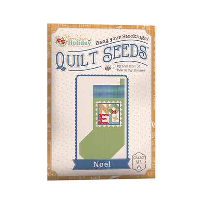 The Home Town Holiday Quilt Seeds™ Patterns by Lori Holt of Bee in my Bonnet is a pattern series for 6 different stocking quilt blocks. Each seed packet has instructions to make 1 block – all you have to do is add fabric. A paper pattern is included in each packet. No templates are required. Each block finishes at 22" x 40" and uses traditional piecing techniques.  Tutorial available You Tube Lori Holt  the Home Town Holiday Quilt Seeds™   Seed packet size is approximately 6 1/2" x 9 1/2".