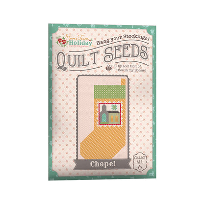 The Home Town Holiday Quilt Seeds™ Patterns by Lori Holt of Bee in my Bonnet is a pattern series for 6 different stocking quilt blocks. Each seed packet has instructions to make 1 block – all you have to do is add fabric. A paper pattern is included in each packet. No templates are required. Each block finishes at 22" x 40" and uses traditional piecing techniques.  Tutorial available You Tube Lori Holt  the Home Town Holiday Quilt Seeds™   Seed packet size is approximately 6 1/2" x 9 1/2".