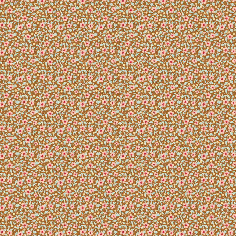 Pattern Sand from the  beloved Brie Basics collection by Tilda Fabrics the line features a delightful, small-scale micro-floral print with a distinctive Scandinavian and vintage aesthetic. Originating from Tilda's Creating Memories and Something Blue seasonal ranges, collection is 16 delicate, solid-like blenders. The collection features the identical ditsy floral pattern in 16 colorways, with the main design being tiny, sketched floral blooms scattered across various background colors.